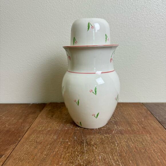Vintage 1985 Bedside Water Carafe by Teleflora 2 piece with Tulip Flowers - Picture 5 of 10